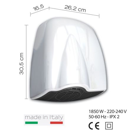 Gedy Brisa, сушилка для рук с индукционным двигателем и фотоэлементом, цвет белый, артикул 2456(02)