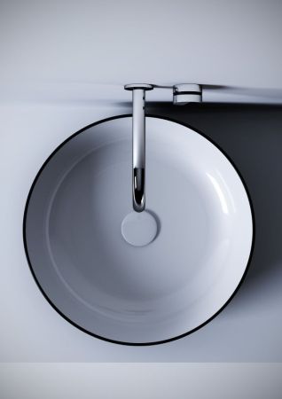 Olympia Metamorfosi, накладная круглая раковина 45xh14 см, с донным клапаном, цвет белый глянцевый, артикул MET4245001