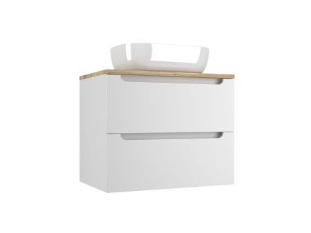 Тумба подвесная "Бали 70" 2 ящика со столешницей БЕЛЫЙ СОФТ, артикул ЛС-00002338