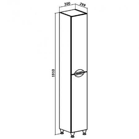 Шкаф пенал Runo Барселона 30 4620750023454 Белый, артикул 4620750023454