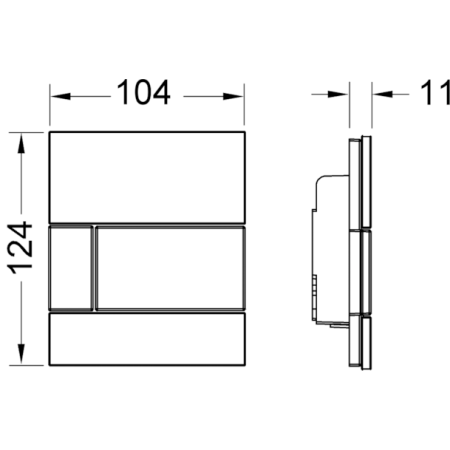 TECEsquare Urinal, зеленый, клавиша хром глянцевый, артикул 9242805