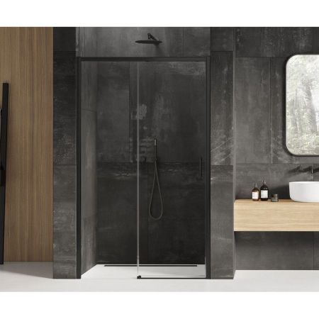 Дверь в нишу NEW TRENDY PRIME BLACK 130х200 1/L D-0322A (черный), артикул D-0322A