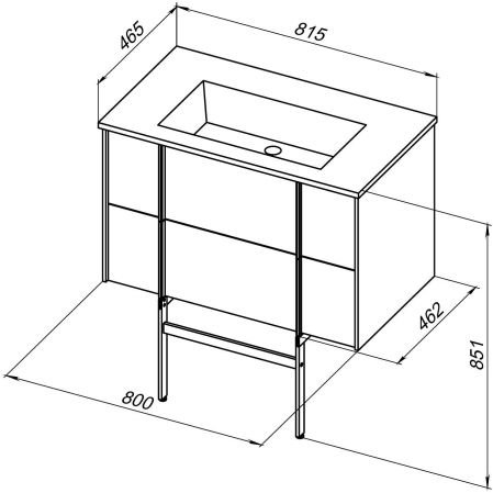 Тумба под раковину Allen Brau Reality 80 1.32005.CGM олива матовый, артикул 1.32005.CGM