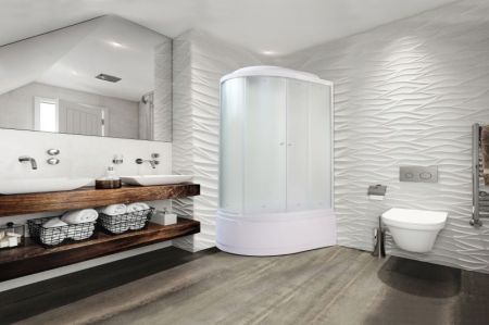 Душевая кабина Parly Bianco Эконом EB122R 120х215 профиль Белый стекло матовое