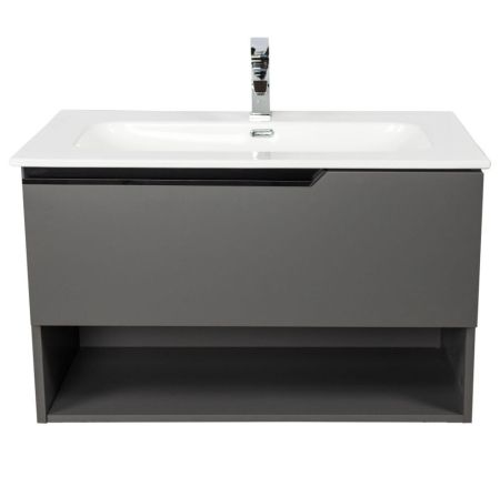 Комплект мебели Visobath Eleven, 1000 мм левый, цвет пепельный матовый лак (Ceniza), артикул 85607/Ceniza/EL