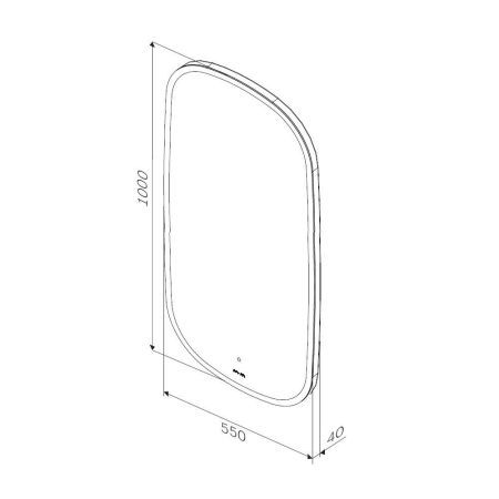 M8FMOX0551WGH Зеркало универсальное с контурной LED-подсветкой, ИК- сенсором,вытянутое, 55*100 см, артикул M8FMOX0551WGH