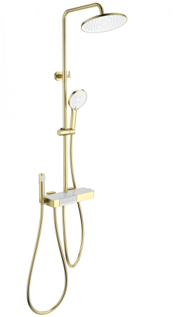 Душевая система с термостатом WONZON & WOGHAND MUSE Forte, Брашированное золото (WW-B3580-BG)