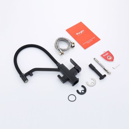 Смеситель для кухни с подключением фильтра Raglo R85.62.06, черный