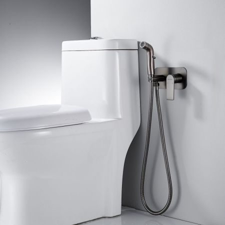 Гигиенический душ со смесителем Shevanik S4105T, оружейная сталь, артикул S4105T