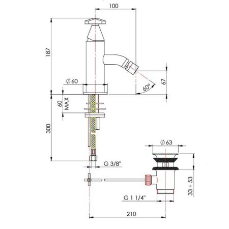 Nicolazzi Star  Смеситель для биде однорычажный , с донным клапаном,цвет хром, артикул 4823CRA1