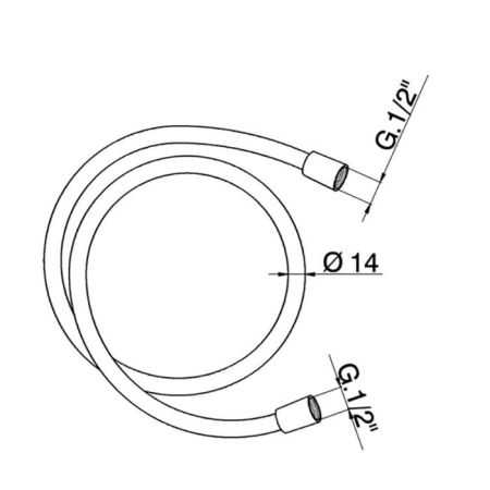 Шланг для душа, Cisal, Shower, длина шланга, мм-1500, стандарт подвода воды-1/2", цвет-Matt Black