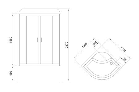 Душевая кабина Royal Bath RB 100BK3-WC (белое/матовое)
