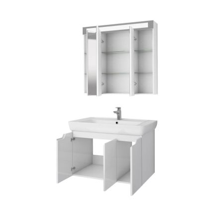 Тумба с раковиной подвесная Dreja Q(D) 80 см, белый, артикул 99-1003-com