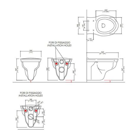 Devon Westminster Унитаз подвесной 35,5x36,7x 54, цвет: белый