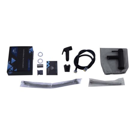 Смеситель для раковины с гигиеническим душем FASHUN A58101A-7, черный