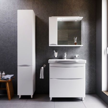 M80CSL0356WG Like, шкаф-колонна, напольный, левый, 35 см, двери, белый, глянец, шт, артикул M80CSL0356WG