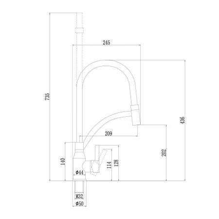 Смеситель для кухни Fmark FS8244-Y, бежевый