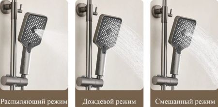 Душевая система BELZ B24678-3, оружейная сталь, артикул B24678-3