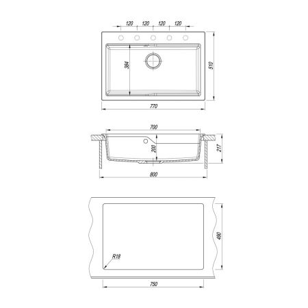 Кухонная мойка Florentina РОМИЯ 20.495.E0770.107, песочный, артикул 20.495.E0770.107