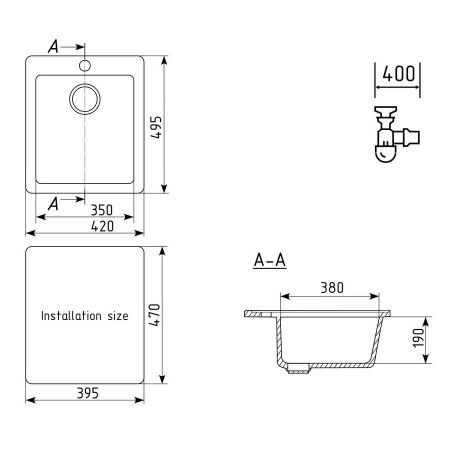 Кухонная мойка Ulgran U-404-331, белый, артикул U-404-331