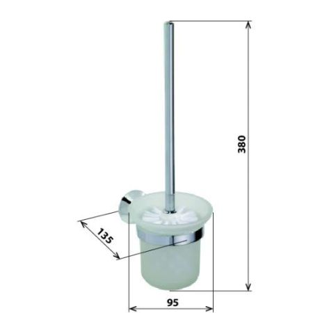 Ёршик OVAL подвесной 95х360х130мм ,стекло, артикул 118413011