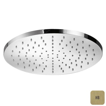 Верхний душ, Almar, Shower Heads Emotion, тип установки-настенный, потолочный, размер душевого диска, мм-300*300, форма-круглая, количество режимов-1, тип струи-дождь (Rain), держатель-необходимо заказать, цвет-High Brass Brushed PVD, артикул E044040.HB
