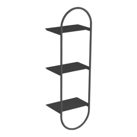 SIMAS WAVE Полка подвесная тройная овальная 33х21х100 см,цвет  черный матовый, артикул WASS05 nero matt