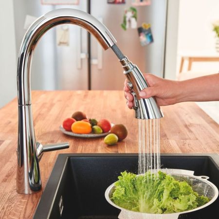 Смеситель для кухни GROHE Zedra New с выдвижной лейкой, хром (32294002), артикул 32294002