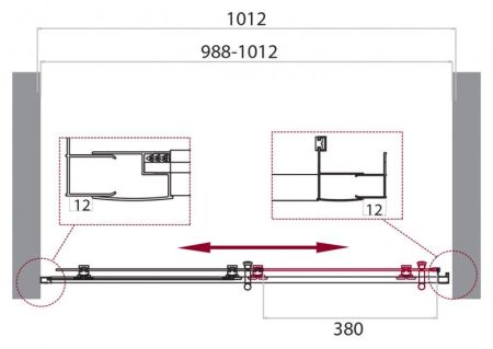 Душевая дверь BelBagno UNO-195-BF-1-150-C-Cr, артикул UNO-195-BF-1-150-C-Cr