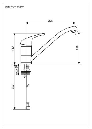 Смеситель Winny для кухни, цвет хром