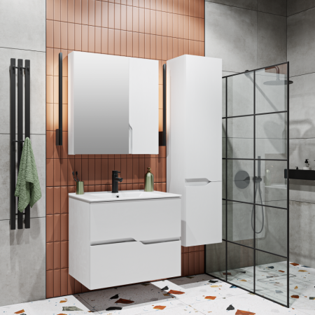 Тумба Runo Палермо 70 подвесная под умывальник 00-00002555 (Teffy 70) (00-00004083), артикул 00-00004083