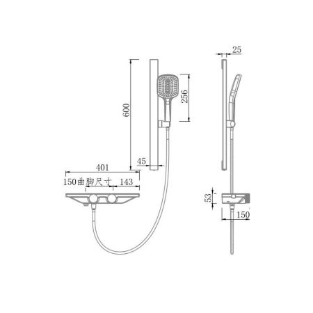 Смеситель для ванны Fmark FS24Q-03, графит
