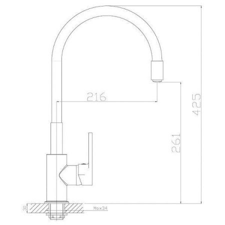 Смеситель для кухни Rossinka Z35-35U Черный Хром, артикул Z35-35U-Black