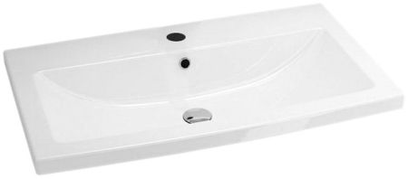 Тумба с раковиной Iddis Mirro 80 подвесная Белая Светлое дерево