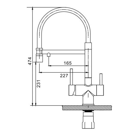 Смеситель для кухни с подключением фильтра Splenka S70.63.06, черный