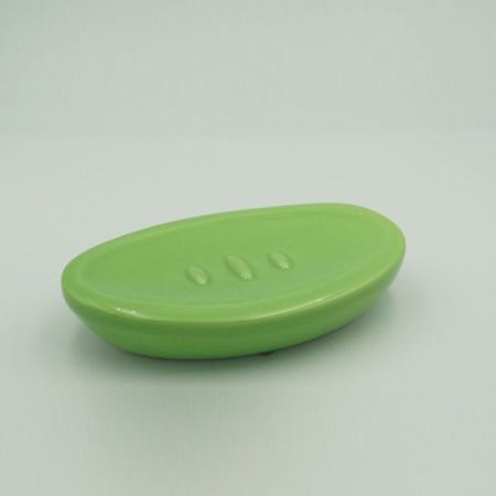 Настольная керамическая мыльница Zefiro, цвет хром-зелёная керамика, артикул 652(08-VE)