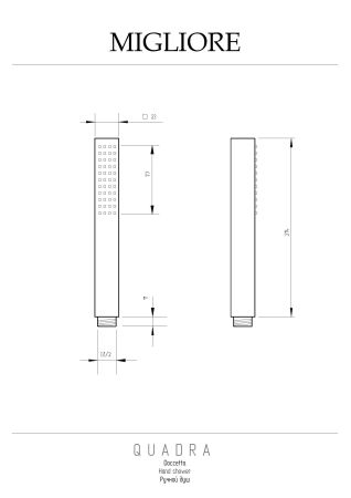 QUADRA Ручной душ, антикальций, латунь, хром, артикул 20028