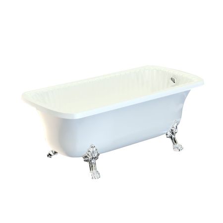 OLIVIA Ванна 174x83хH66 см. белая, на лапах "LEONE" STANDART, слив/перелив хром, артикул 26923