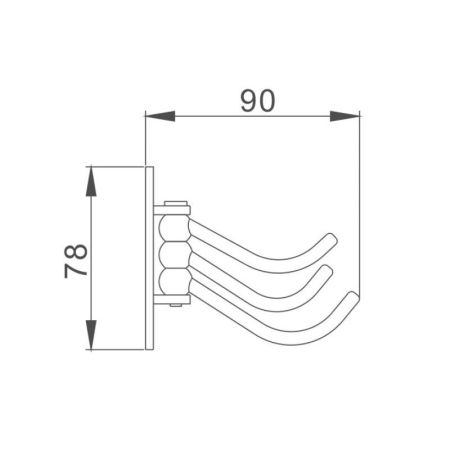 Крючок для ванной комнаты Haiba HB208-3, хром