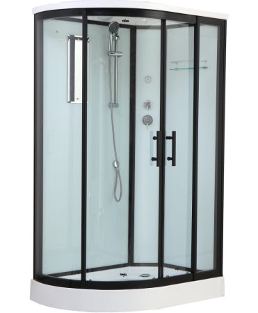 Душевая кабина Timo Standart T-6602 B R 120x85 профиль Черный стекло прозрачное, артикул T-6602BR