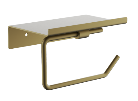 Держатель для туалетной бумаги с полкой BELZ B9001-5, брашированное золото, артикул B9001-5