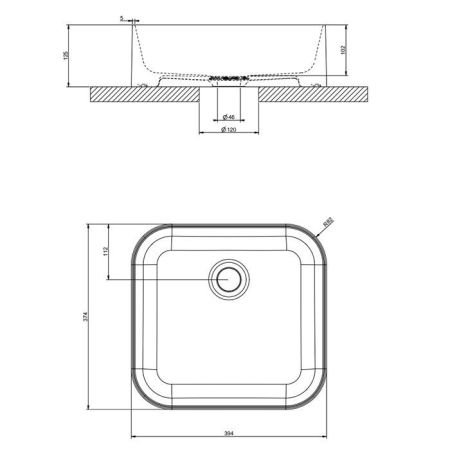 GESSI Rilievo Раковина керамическая накладная 394х374х102 мм, цвет белый, артикул 43456#516