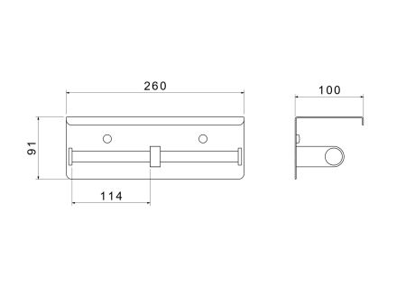 Бумагодержатель двойной с полкой AQUATEK, матовый черный AQ4909MB ОБЕРОН, артикул AQ4909MB