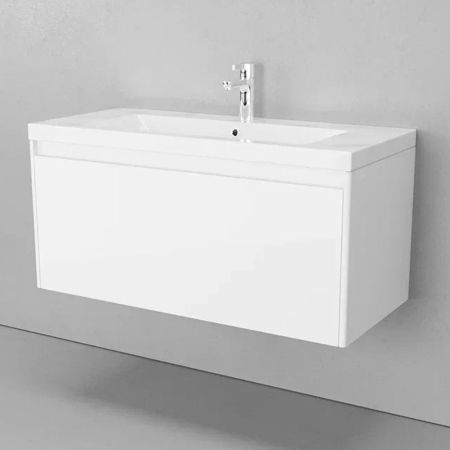 Тумба под раковину подвесная Velvex Klaufs tp.KLA.MAR.100.1Y белый, 100 см, артикул tp.KLA.MAR.100.1Y белый