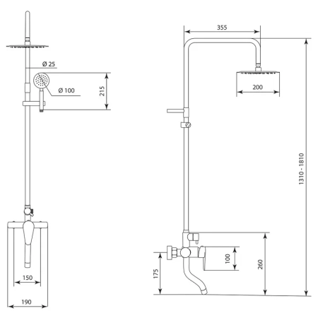 Душевая система Славен СЛ-ОД-Ж60, сатин, артикул СЛ-ОД-Ж60