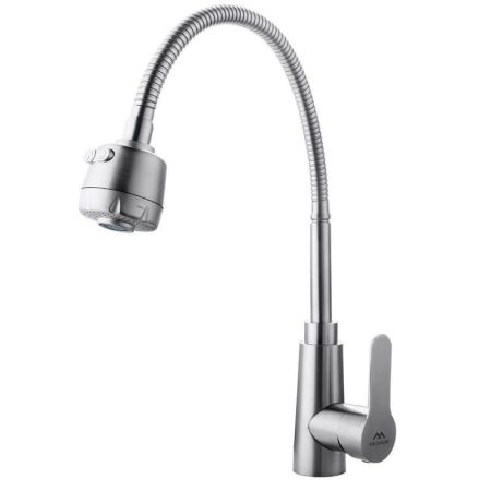 Смеситель для кухни с гибким изливом FASHUN A54301-3, сатин