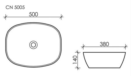 Умывальник чаша накладная овальная Element 500*380*140мм CN5005 Умывальник чаша накладная овальная Element 500*380*140мм CN5005