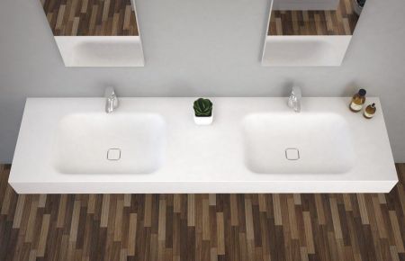 Консольная раковина из литьевого мрамора CEZARES TITAN-2-LVB-SOSPESO, артикул TITAN-1800-2-LVB-SOSPESO