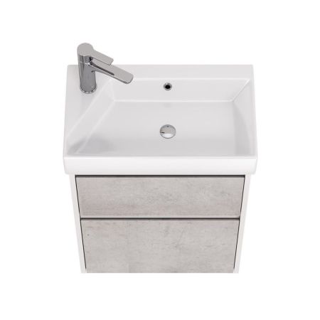 Тумба с раковиной подвесная Dreja Slim 55 см, белый/бетон, артикул 99-0502-com