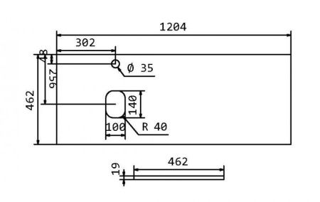 Столешница из МДФ 120, 140 Столешница из МДФ 120, 140